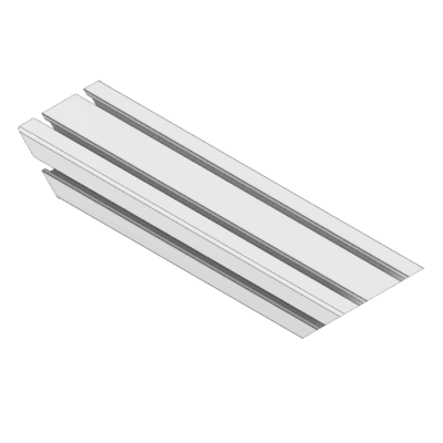 40-34590-1 MODULAR SOLUTIONS ALUMINUM GUSSET 45MM X 90MM STRENGTHING ELEMENT CUT AT A 45 DEG ANGLE THAT CREATES STURDIER 90DEG CONNECTIONS 360MM